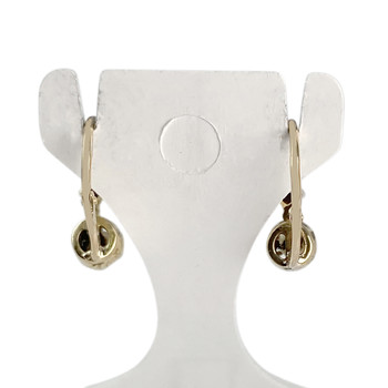 Boucles d'oreilles d'occasion or 2 tons diamants perles