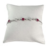 Bracelet d'occasion or 750 blanc maille anglaise diamants rubis 19 cm - vue V1