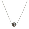 Collier d'occasion or 750 blanc maille forçat  perle de culture de tahiti 40 cm - vue V1