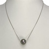Collier d'occasion or 750 blanc maille forçat  perle de culture de tahiti 40 cm - vue V2