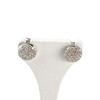 Boucles d'oreilles clous d'occasion or 750 blanc diamants - vue V1