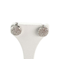 Boucles d'oreilles clous d'occasion or 750 blanc diamants