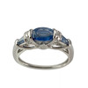 Bague d'occasion or 750 blanc saphirs diamants - vue V1