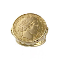 Bague d'occasion or 750 jaune porte pièce cérès