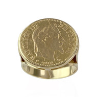 Bague d'occasion or 750 jaune porte pièce napoléon III