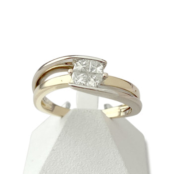 Tweedehands ring 2 goud 750 diamanten