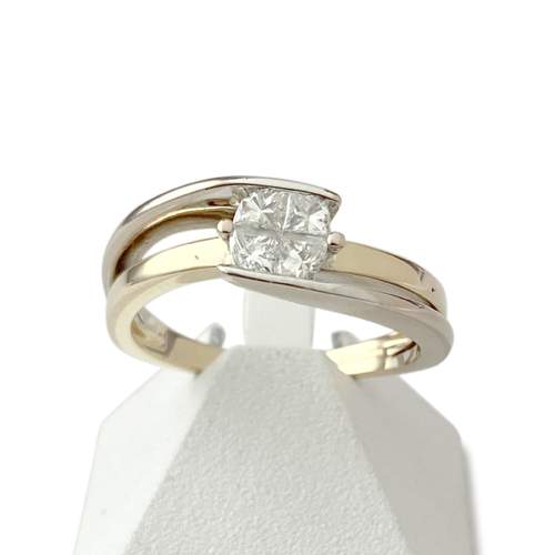 Tweedehands ring 2 goud 750 diamanten