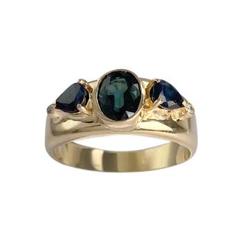 Bague d'occasion or 750 saphirs diamants