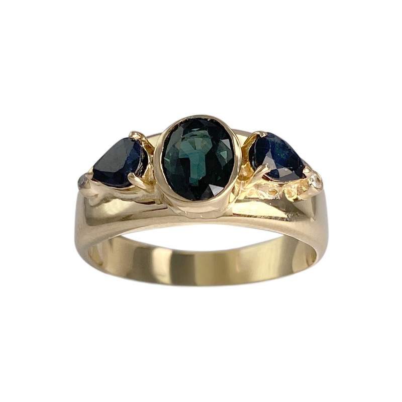 Bague d'occasion or 750 saphirs diamants - vue 1