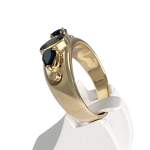 Bague d'occasion or 750 saphirs diamants - vue 2