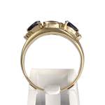 Bague d'occasion or 750 saphirs diamants - vue 3