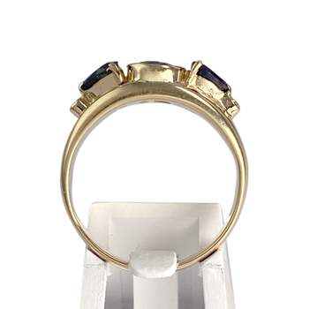 Bague d'occasion or 750 saphirs diamants