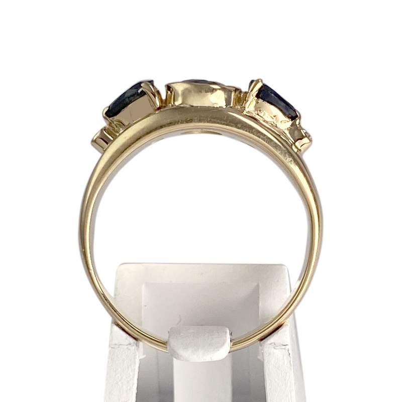 Bague d'occasion or 750 saphirs diamants - vue 3