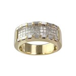 Pre-owned 14K yellow gold ring with diamonds - view 1