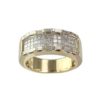 Second-hand gold ring 750 yellow diamonds