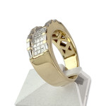 Second hand gold ring 750 yellow diamonds - view 2