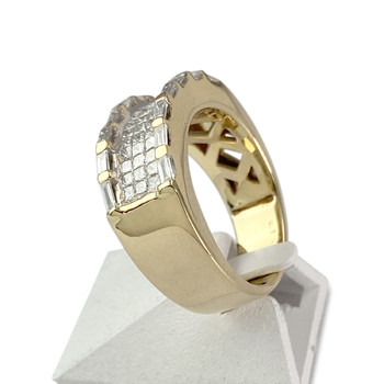 Second-hand gold ring 750 yellow diamonds