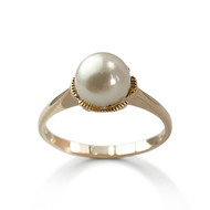 Bague d'occasion or 750 rose perle de culture