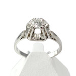 Solitaire d'occasion or 750 blanc diamant - vue 1