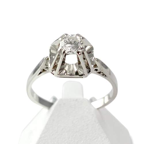 Solitaire second hand gold 750 white diamond