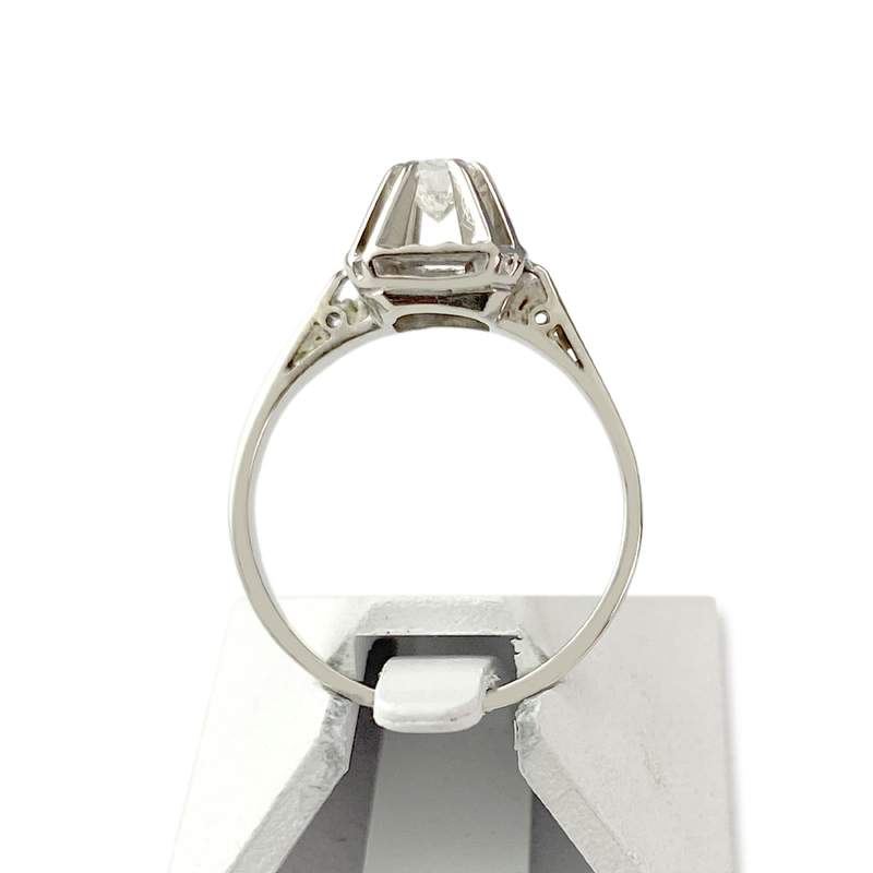 Solitaire d'occasion or 750 blanc diamant - vue 3