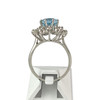 Bague d'occasion or 750 blanc aigue marine diamants - vue V3
