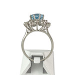 Bague d'occasion or 750 blanc aigue marine diamants - vue 3