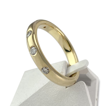 Second-hand gold ring 750 yellow diamonds