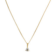Collier d'occasion or 750 jaune maille gourmette diamant 42 cm