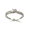 Bague d'occasion or 375 blanc diamant rubis - vue V1