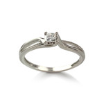 Bague d'occasion or 375 blanc diamant rubis - vue 1