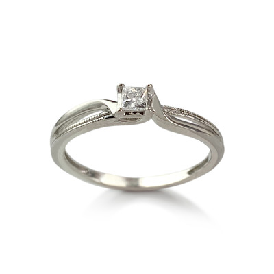 Bague d'occasion or 375 blanc diamant rubis