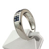 Bague d'occasion or 750 blanc saphirs diamants - vue V2