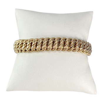 Bracelet d'occasion or 750 jaune maille américaine 18,5 cm