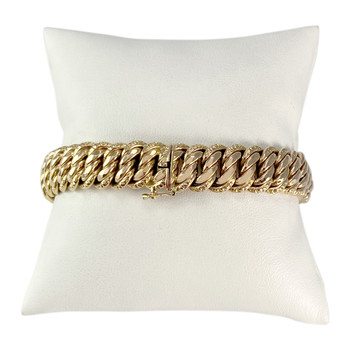 Bracelet d'occasion or 750 jaune maille américaine 18,5 cm