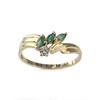 Bague d'occasion or 750 jaune émeraudes zirconia - vue V1