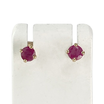 Boucles d'oreilles clous d'occasion or 750 jaune rouge