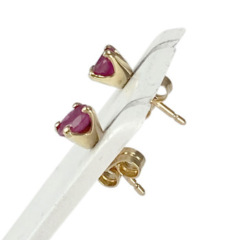 Boucles d'oreilles clous d'occasion or 750 jaune rouge