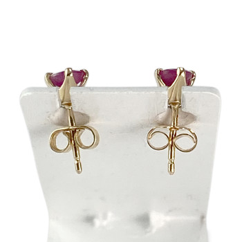 Boucles d'oreilles clous d'occasion or 750 jaune rouge