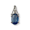 Pendentif d'occaison or 375 blanc saphir diamants - vue V1