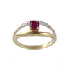 Bague d'occasion or 750 2 tons rubis diamant - vue V1
