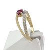 Bague d'occasion or 750 2 tons rubis diamant - vue V2