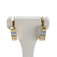Boucles d'oreilles clous d'occasion or 750 jaune spinelles synthétiques