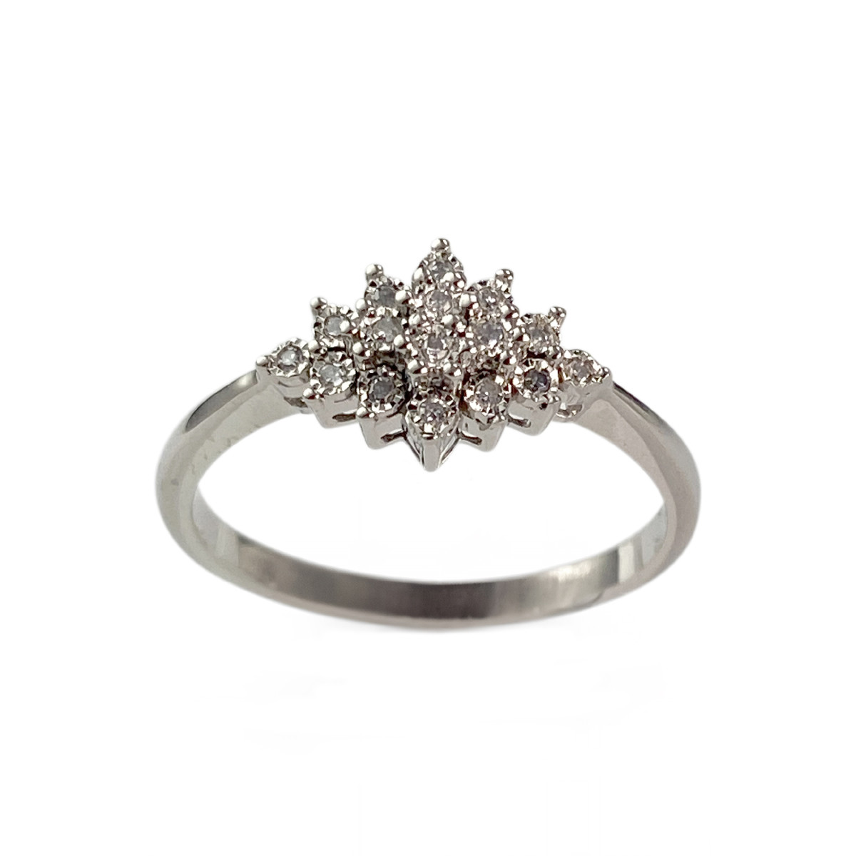 Bague d'occasion or 750 blanc diamants