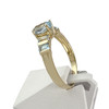 Bague d'occasion or 750 jaune topazes bleue traitée - vue V2