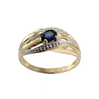 Bague d'occasion or 750 2 tons saphir