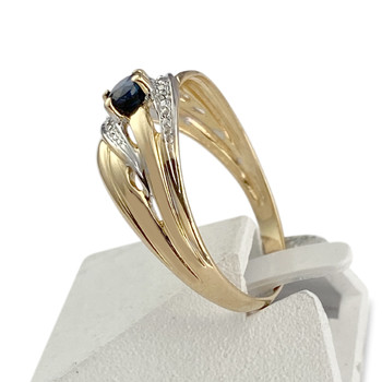 Bague d'occasion or 750 2 tons saphir