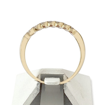 Tweedehands halfronde ring in 750 geelgoud met diamanten