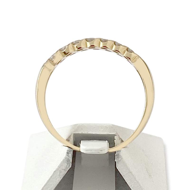 Bague demi tour d'occasion or 750 jaune diamants - vue 3