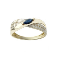 Bague d'occasion or 375 2 tons saphir